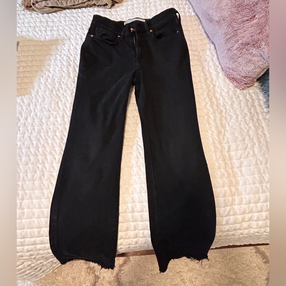 AYR ‘The Rocker’ Frayed Hem in Black, size 26.